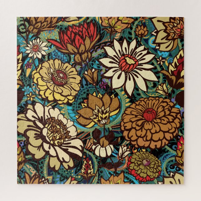 Floral seamless pattern, original print design. jigsaw puzzle (Vertical)