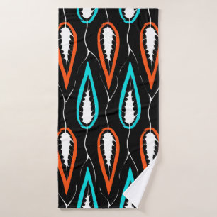 Floral seamless pattern retro fabric texture with bath towel