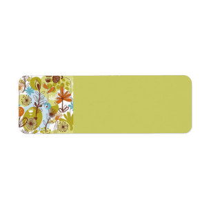 Floral Seamless Pattern retro goldens oranges fun Return Address Label