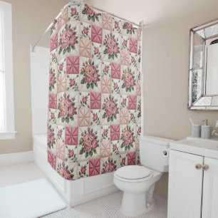 Floral Seamless Pattern, Roes Seamless Pattern Shower Curtain