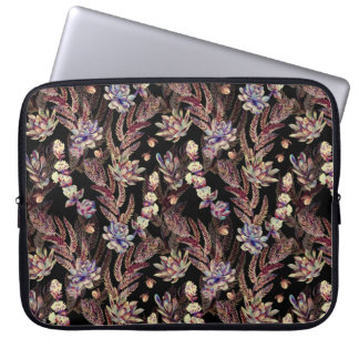 Floral seamless pattern. Succulents, ferns, thorns Laptop Sleeve