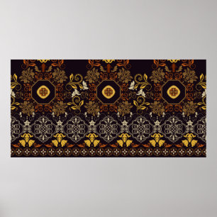 Floral seamless pattern. Vintage indian decorative Poster