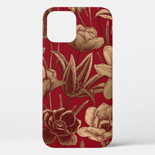 Floral seamless pattern. Vintage spring background iPhone 12 Case