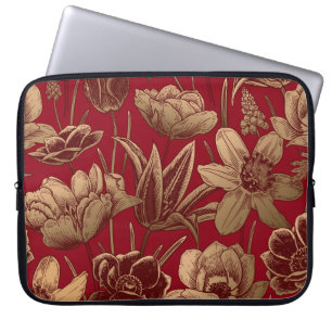 Floral seamless pattern. Vintage spring background Laptop Sleeve