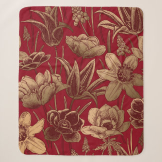 Floral seamless pattern. Vintage spring background Sherpa Blanket