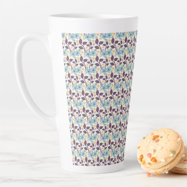  Floral Seamless Pattern | Vintage Style  Latte Mug (In Situ)