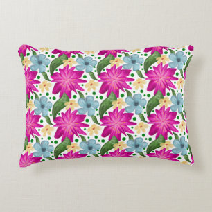 Floral Seamless Pattern   Watercolor Flower Repeat Decorative Cushion
