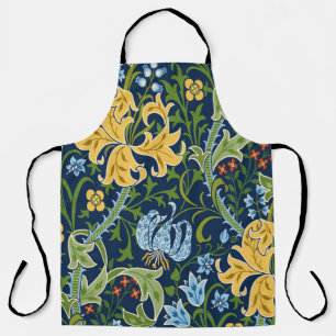 Floral seamless pattern with big flowers, lily and apron