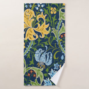 Floral seamless pattern with big flowers, lily and bath towel