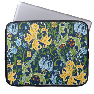 Floral seamless pattern with big flowers, lily and laptop sleeve