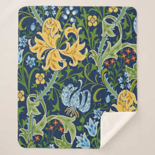 Floral seamless pattern with big flowers, lily and sherpa blanket