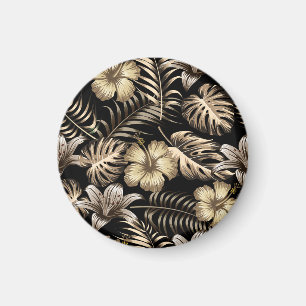 Floral Seamless Pattern with Leaves. Magnet