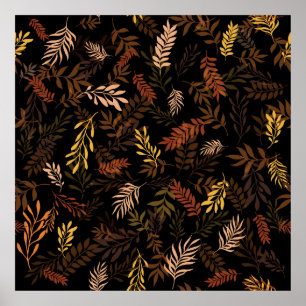 Floral seamless pattern with leaves. Seamless patt Poster