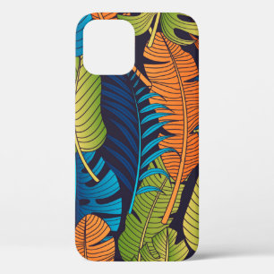 Floral seamless pattern with leaves. tropical back iPhone 12 case