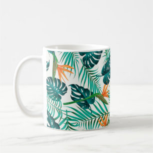 Floral seamless pattern with leaves. tropical back coffee mug
