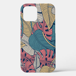 Floral seamless pattern with leaves. tropical back iPhone 12 case