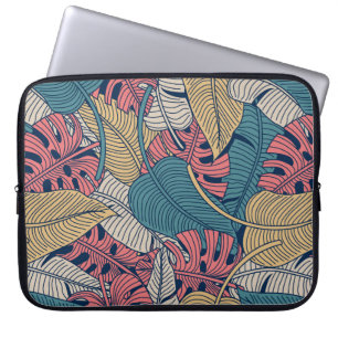 Floral seamless pattern with leaves. tropical back laptop sleeve