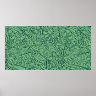 Floral seamless pattern with leaves. tropical back poster