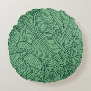 Floral seamless pattern with leaves. tropical back round cushion
