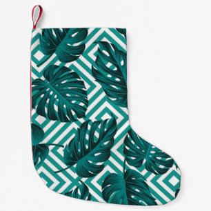 Floral seamless pattern with leaves. tropical back small christmas stocking