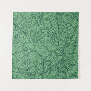 Floral seamless pattern with leaves. tropical back tapestry