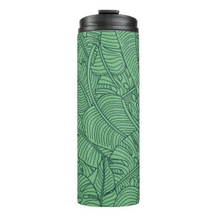 Floral seamless pattern with leaves. tropical back thermal tumbler