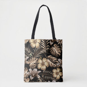 Floral seamless pattern with leaves. tropical back tote bag