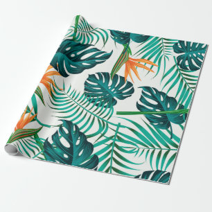 Floral seamless pattern with leaves. tropical back wrapping paper