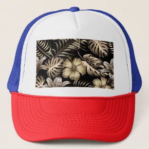 Floral Seamless Pattern with Leaves. Trucker Hat
