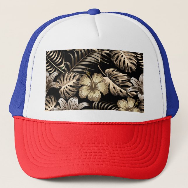 Floral Seamless Pattern with Leaves. Trucker Hat (Front)