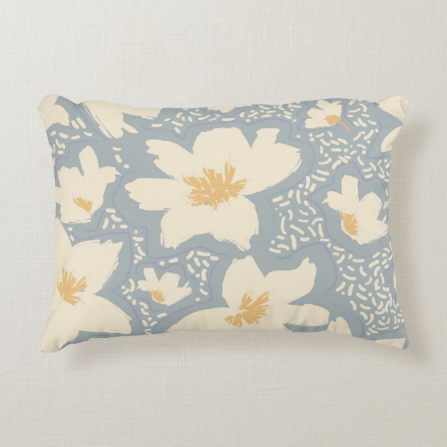 Floral seamless pattern with lines and abstract ha decorative cushion (Front)