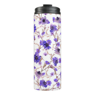 Floral seamless pattern with marigold flowers thermal tumbler
