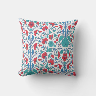 Floral seamless pattern with nasturtium flowers. A Cushion