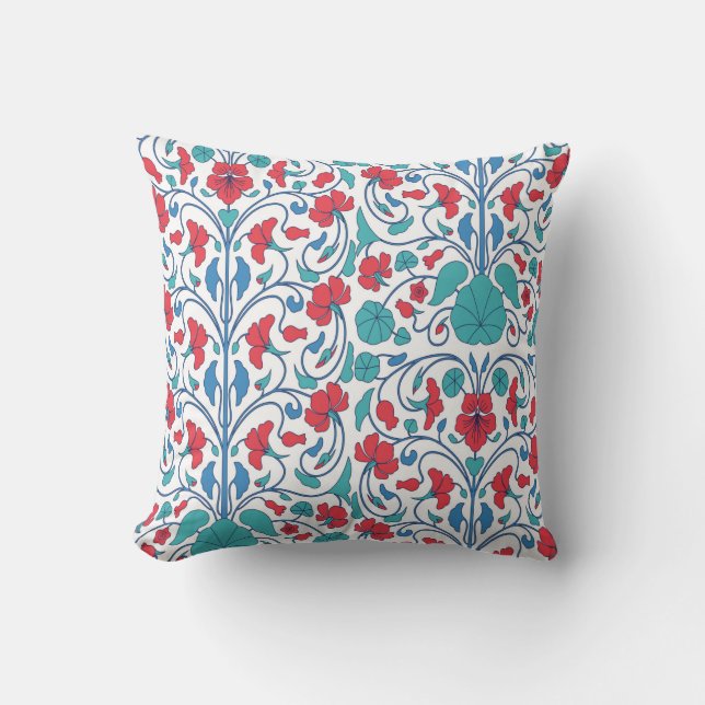 Floral seamless pattern with nasturtium flowers. A Cushion (Front)