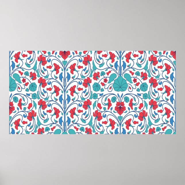 Floral seamless pattern with nasturtium flowers. A Poster (Front)