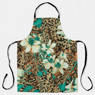 Floral seamless pattern with orchids apron