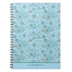 Floral seamless pattern with personalised name notebook