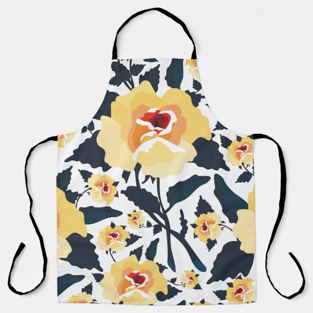 Floral seamless pattern with roses. seamless texti apron (Front)