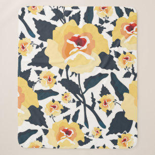 Floral seamless pattern with roses. seamless texti sherpa blanket