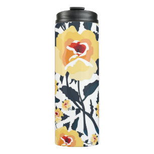Floral seamless pattern with roses. seamless texti thermal tumbler