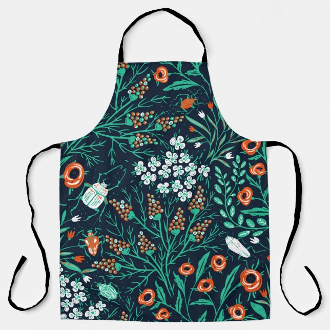  floral seamless pattern with summer blooms and co apron (Front)