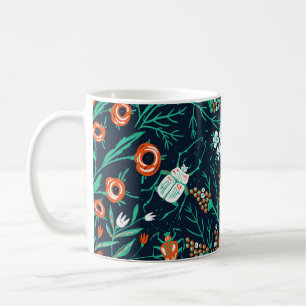 floral seamless pattern with summer blooms and co coffee mug