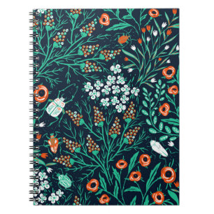 floral seamless pattern with summer blooms and co notebook