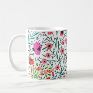 floral seamless pattern with summer bloomsfloral, coffee mug