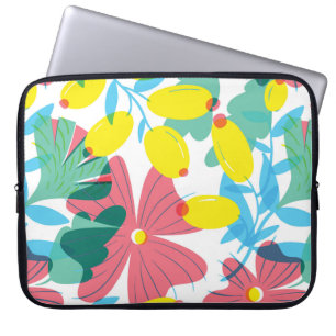 Floral seamless pattern with tranparency elements. laptop sleeve