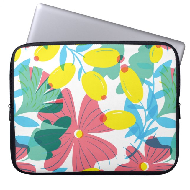 Floral seamless pattern with tranparency elements. laptop sleeve (Front)