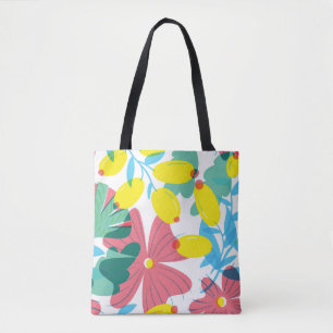 Floral seamless pattern with tranparency elements. tote bag