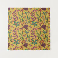 Floral seamless pattern yellow flowers and leaves