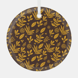 Floral Seamless: Perfect Textile Design Glass Tree Decoration