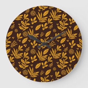 Floral Seamless: Perfect Textile Design Large Clock